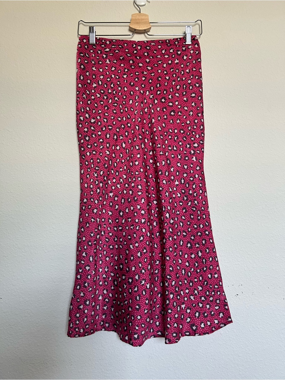 Mi Ami Hot Pink Leopard-Print Maxi Skirt